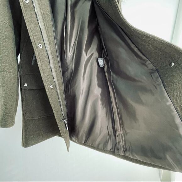 Vince Camuto wool blend basket weave faux fur edging in the hood - Picture 16 of 16